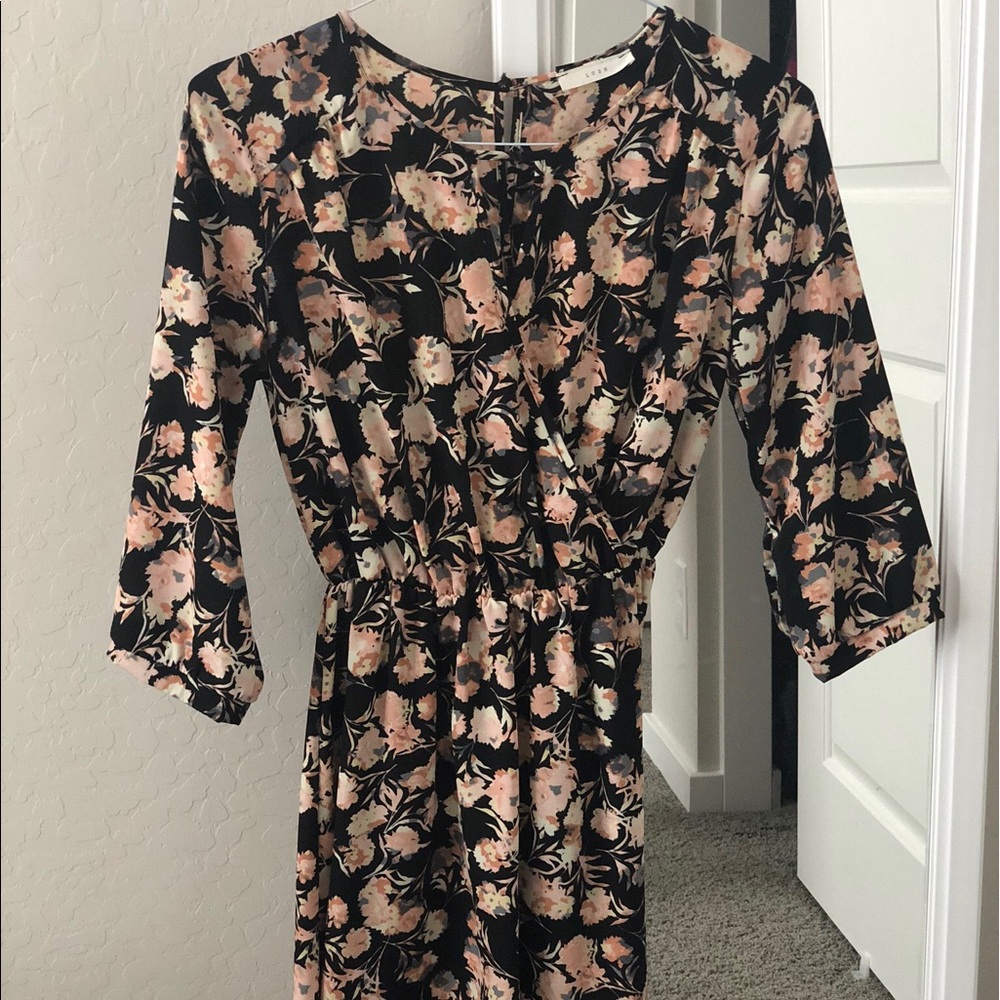 Lush size XS floral print 3/4 sleeve dress
